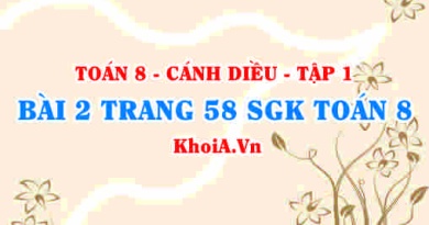 Bài 2 trang 58 SGK Toán 8 tập 1 Cánh Diều